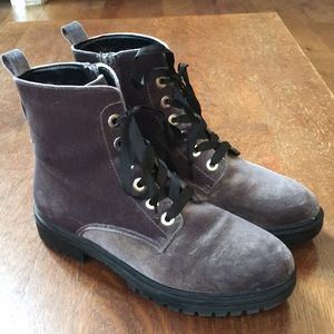 Combat boots, velvet, Mossimo Supply Co, size 9